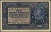 100 marek polskich 23.08.1919, seria I-V, numeracja 751652, Lucow 386 (R2), Miłczak 27a, pięknie z..