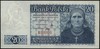 20 złotych 15.08.1939, seria A 0000000, wydrukowany na papierze ze znakiem wodnym z banknotu 10 zł..