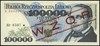 100.000 złotych 1.02.1990, ukośny czerwony nadru