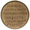 wizyta arcyksięcia Rudolfa w Galicji -medal sygnowany A SCHINDLER LWÓW, wybity w 1887 r., Aw: Popi..