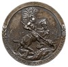 medal jednostronny autorstwa Lewandowskiego z 1919 r: Św. Jerzy walczący ze smokiem, w otoku na do..