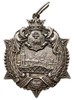 odznaka pamiątkowa Gwiazda Przemyśla 1920, na odwrocie punca wytwórcy E.M.UNGER / LWÓW METAL, biał..