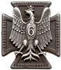 odznaka pamiątkowa 6 Pułku Piechoty Legionów Polskich 1916, biały metal oksydowany 41 x 36 mm Orze..