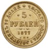 5 rubli 1877 СПБ-HI, Petersburg, złoto 6.57 g, B