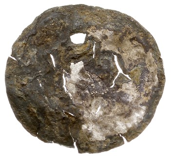 Jednostronne naśladownictwo denara typu aethelred, srebro 0.33 g, dziurawy i pęknięty