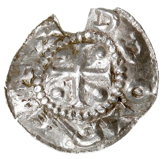 Dortmund, Otto III 983-1002, denar, Aw: THERT-MANN, Rw: Krzyż, w polach kulki, ODDO REX, srebro 0.78 g, Dbg. 743, Berghaus 2a, wykruszony