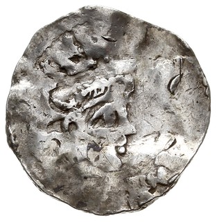Maastricht, Henryk II 1002-1024, denar, Aw: Głowa w prawo, Rw: Napis SC-AMA-RIA, srebro 1.32 g, Dbg 244, Revue Belge de Numismatique 1961, str. 99, nr 9, bardzo rzadki, ładnie widoczna głowa króla
