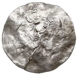 Maastricht?, Henryk II 1002-1024?, denar, Aw: Niewyraźny rysunek głowy, Rw: Litery S / CAM/ A, srebro 0.91 g, Dbg. 244, pęknięty