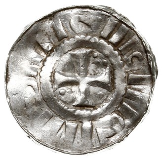 Saksonia /Sachsen/, zestaw denarów saskich: a) Otto III?, denar, Aw: Kapliczka?, Rw: Krzyż prosty z 4 kulkami, 0.99 g, pęknięty