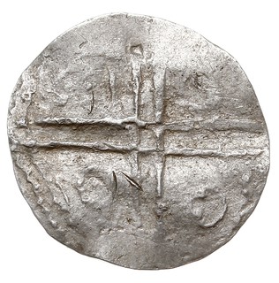 Naśladownictwo denara w typie angloskandynawskim, Aw: Krzyż dwunitkowy, w polach 4 kółka, Rw: Krzyż długi, w polach 4 kółka z kropkami wewnątrz, srebro 1.73 g