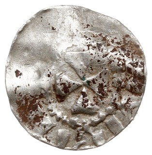 Naśladownictwo denara krzyżowego, Aw: Krzyż kawalerski, Rw: Imitacja krzyża perełkowego i kulki w polach, srebro 1.09 g