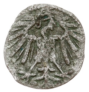 denar 1548, Wilno, srebro 0.24 g, Ivanauskas 2SA6-4, T.40, rzadki, ślady zielonkawej patyny