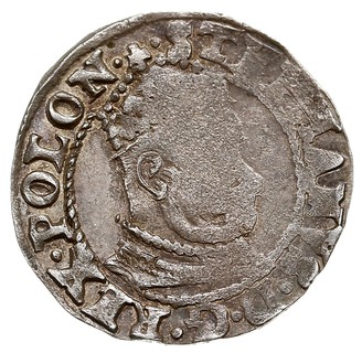 grosz 1579, Olkusz, Aw: Mała głowa króla w prawo