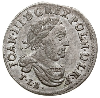szóstak 1682 / TLB, Bydgoszcz, moneta wybita z końca blachy, delikatna patyna