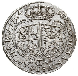 gulden (2/3 talara) 1704, Drezno, odmiana ze sta