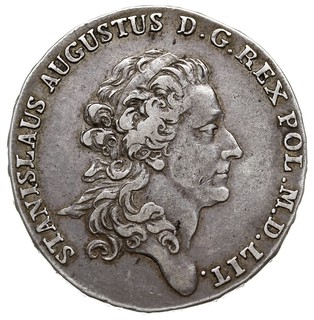 półtalar 1774, Warszawa, Plage 359, nienotowany błąd w napisie na boku monety - PUBLICA zamiast PUBLICAE, rzadki rocznik, patyna