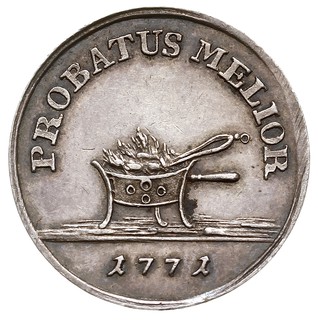 złotówka próbna 1771, Warszawa, srebro 2.58 g, Plage 471, oryginalne stare bicie, pięknie zachowana, patyna