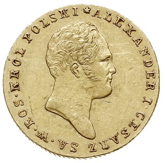 25 złotych 1818, Warszawa, złoto 4.89 g, Plage 12, Bitkin 813 (R), Fr. 106, drobne rysy w tle, ale ładnie zachowane