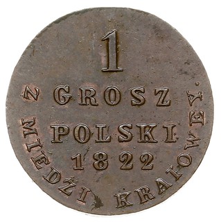 1 grosz z miedzi krajowej 1822, Warszawa, odmian