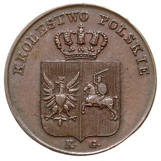 3 grosze 1831, Warszawa, odmiana z prostymi łapami Orła i kropką po POLS, Iger PL.31.1.a (R), Plage 282 bardzo ładnie zachowane, patyna
