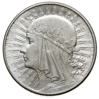 10 złotych 1932, Anglia, Głowa kobiety, Parchimowicz 120b, piękne z dużym połyskiem menniczym