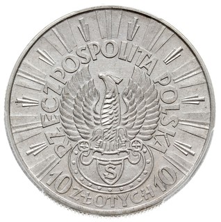 10 złotych 1934, Warszawa, Józef Piłsudski - Orzeł Strzelecki, Parchimowicz 123, moneta w pudełku PCGS z certyfikatem AU55, bardzo ładny stan zachowania