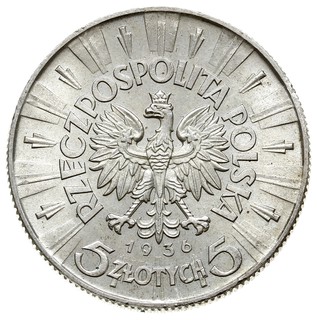 5 złotych 1936, Warszawa, Józef Piłsudski, Parch