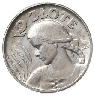 2 złote 1925, Filadelfia, Kobieta z kłosami, bez kropki po dacie, Parchimowicz 109e, moneta w pudełku PCGS z certyfikatem AU58, ładne