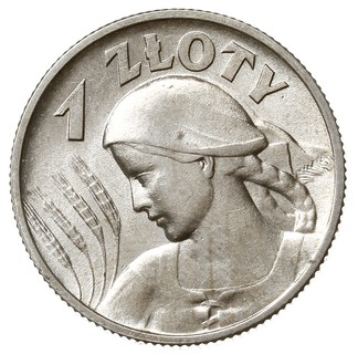 1 złoty 1925, Londyn, Kobieta z kłosami, Parchimowicz 107b, wyśmienity stan zachowania z połyskiem menniczym i delikatną patyną