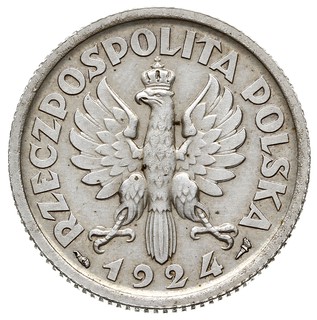 1 złoty 1924, Paryż, Kobieta z kłosami, na rewersie wypukły napis ESSAI, srebro 5.18 g, Parchimowicz P-124a, wybito 15 sztuk, niewielkie mikroryski pozostawione przez nieumiejętne przechowywanie, ale pięknie zachowana i ekstremalnie rzadka moneta