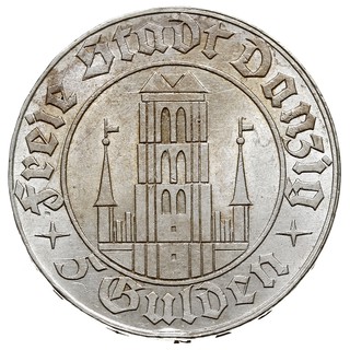 5 guldenów 1932, Berlin, Kościół Marii Panny, Parchimowicz 66, minimalne uderzenie na obrzeżu, ale rzadkie i pięknie zachowane