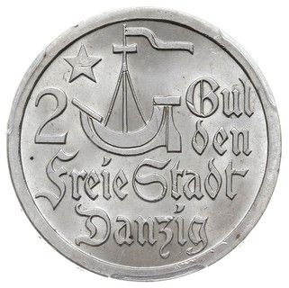 2 guldeny 1923, Utrecht, Koga, Parchimowicz 63a, moneta w pudełku PCGS z certyfikatem MS63, piękne