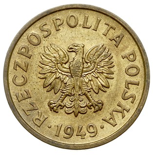 20 groszy 1949, Warszawa, na rewersie wklęsły na