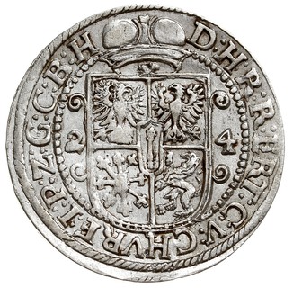 ort 1624, Królewiec, Olding 41 wariant a - ze znakiem menniczym na końcu napisu na awersie, Bahr 1452 - podobny, dość ładnie zachowany, ślady patyny