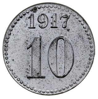 Kórnik (Bnin), Magistrat miasta, 10 fenigów 1917, cynk, data nad nominałem, Menzel 1623.1, bardzo rzadkie i pięknie zachowane