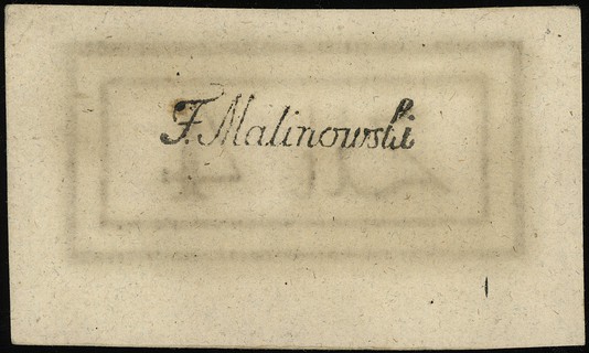 4 złote polskie 4.09.1794, seria 1-U, bez numeracji, na stronie odwrotnej F. Malinowski, Lucow 43u (R0), Miłczak A11a, bardzo ładnie zachowane