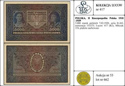 5.000 marek polskich 7.02.1920, seria II-AO, num