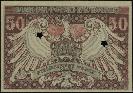 Bank dla Polski Zachodniej, 50 marek, ważne do 3