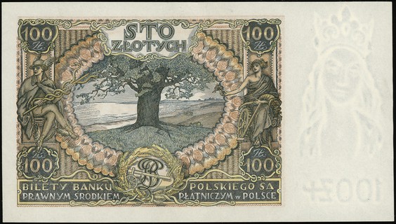 100 złotych 9.11.1934, seria C.D., numeracja 7813813, Lucow 675b (R0), Miłczak 74c, pięknie zachowane