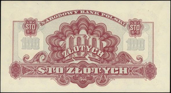100 złotych 1944, seria Az, numeracja 000000, w 