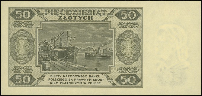 50 złotych 1.07.1948, seria DG, numeracja 092969