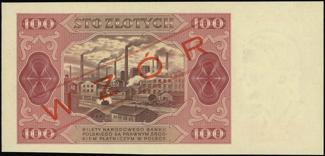 100 złotych 1.07.1948, seria FD, numeracja 00000