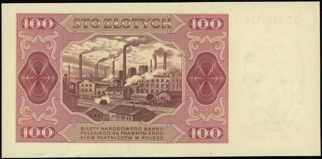 100 złotych 1.07.1948, seria ET, numeracja 68203