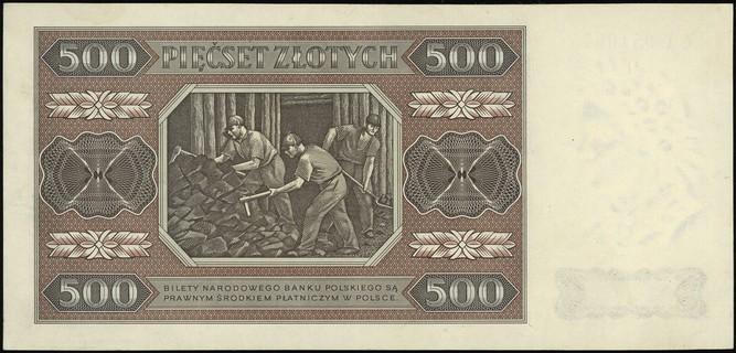 500 złotych 1.07.1948, seria CA, numeracja 9510875, Lucow 1309a (R0) - ilustrowany w katalogu kolekcji, Miłczak 140d, wyśmienicie zachowane