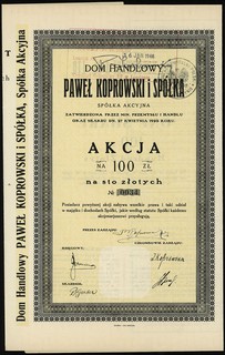 Dom Handlowy Paweł Koprowski i Spółka S.A., akcj