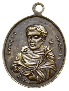 Medalik z uszkiem sygnowany F(ranciszek) Witkows