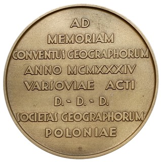 Kongres Geograficzny W Warszawie 1934, medal nie