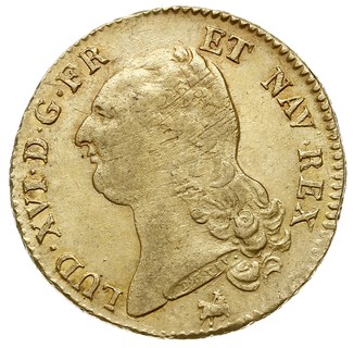 podwójny louis d’or a la tete nue 1787 / B, Rouen, złoto 15.28 g, Fr. 474, Gadoury 363, Droulers 877, lekko justowane, ale ładnie zachowane