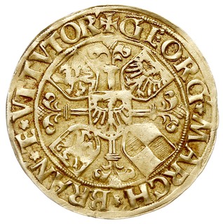 goldgulden 1533, Schwabach, Aw: Krzyż z tarczami