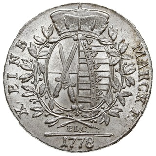 talar 1778 / EDC, Drezno, srebro 27.91 g, Dav. 2690, Schnee 1073, piękny egzemplarz, wyjątkowy blask menniczy
